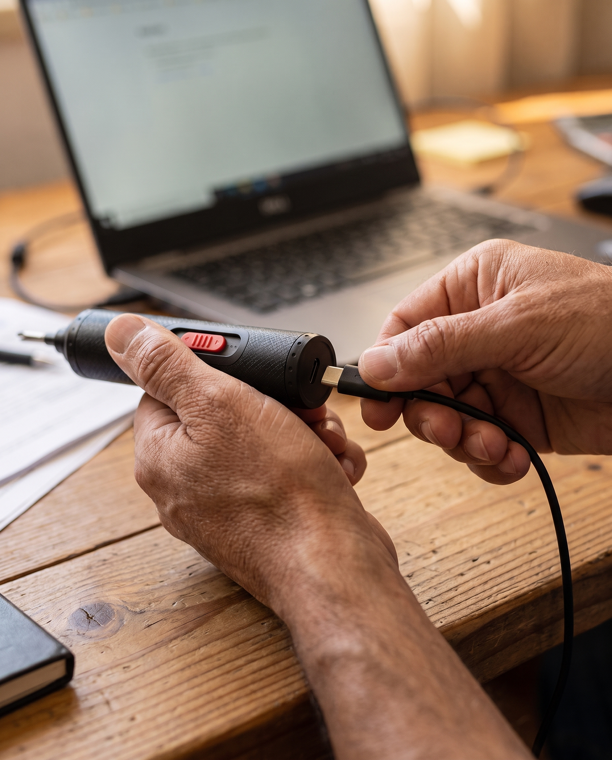 Cabo USB-C a ligar a chave eletrica